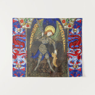 St. Michael the Archangel with Devil , Red Dragons Tapestry