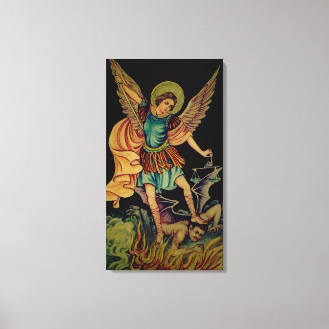 St. Michael The Archangel Wrapped Canvas Print (Front)