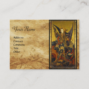 St. Michael Vanquishing Devil as Mediaeval Knight Business Card