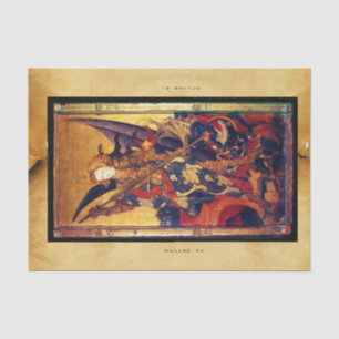 St. Michael Vanquishing Devil as Mediaeval Knight Tissue Paper