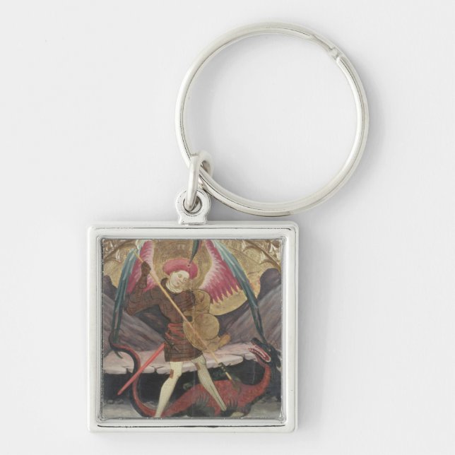 St Michael Vanquishing Evil, c.1480 (tempera on pa Key Ring (Front)