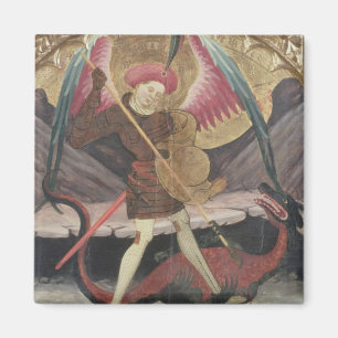St Michael Vanquishing Evil, c.1480 (tempera on pa Magnet