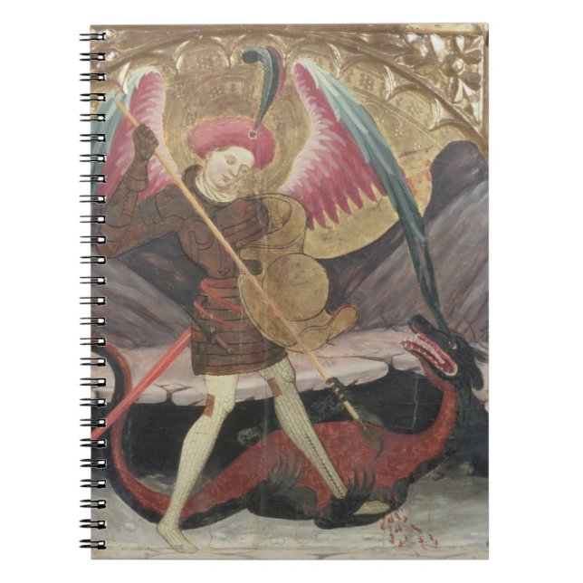 St Michael Vanquishing Evil, c.1480 (tempera on pa Notebook (Front)
