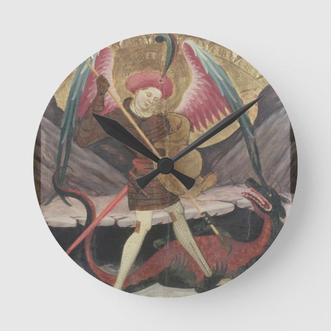 St Michael Vanquishing Evil, c.1480 (tempera on pa Round Clock (Front)