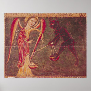 St. Michael Weighing Souls, from an altarpiece Poster