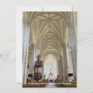 St Michael's Church, Cluj-Napoca, Romania, on a Holiday Card