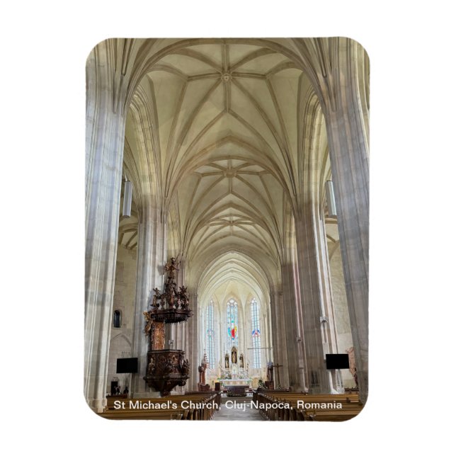 St Michael's Church, Cluj-Napoca, Romania, on a Magnet (Vertical)
