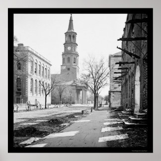 St. Michael's Church in Charleston, SC 1865 Poster