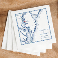 St. Michaels MD Map Elegant Navy Blue Wedding