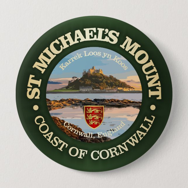 St Michael's Mount 10 Cm Round Badge (Front)