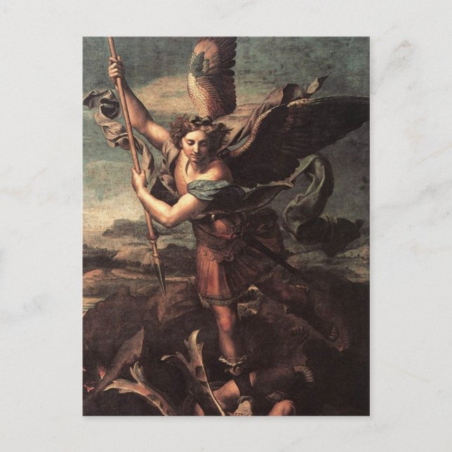 St Micheal and the Devil Postcard (Front)