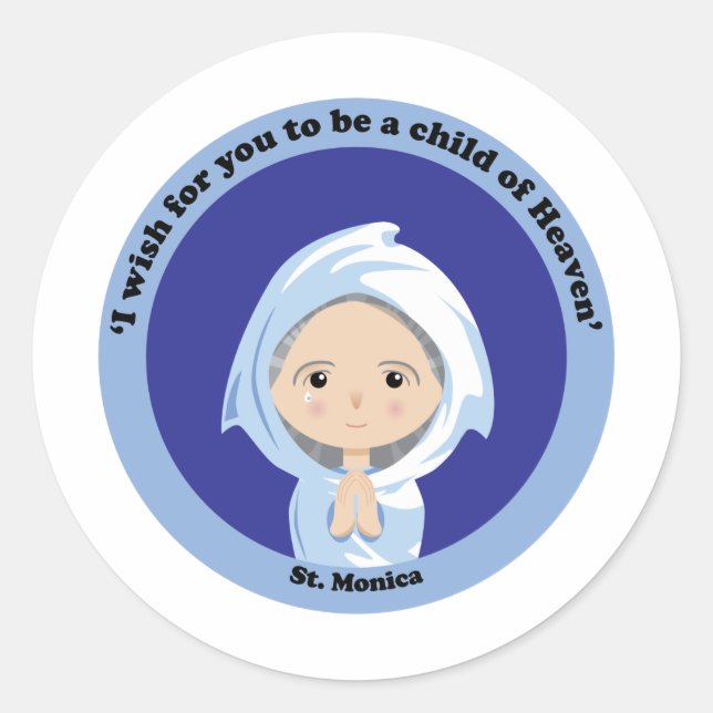 St. Monica Classic Round Sticker (Front)