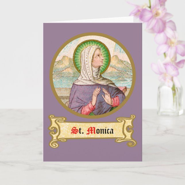 St. Monica of Tagaste (SAU 047; detail) Card (Orchid)