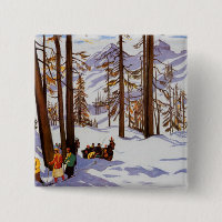 St. Moritz Vintage Skiers Alpine Elegance Art