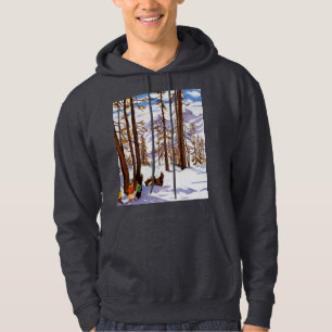 St. Moritz Vintage Skiers Alpine Elegance Art Hoodie