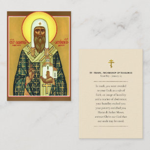 St. Moses, Archbishop of Novgorod Prayer Card