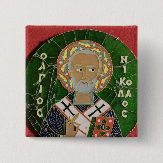 St. Nicholas 15 Cm Square Badge (Front)