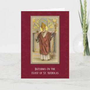 St. Nicholas Catholic Feast Day Religious Holiday Card