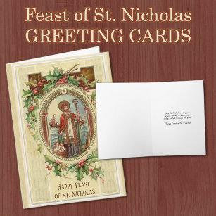 St. Nicholas Catholic Feast Day Religious Holiday Card