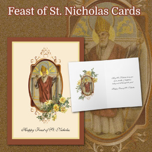 St. Nicholas Catholic Feast Day Religious Holiday  Card