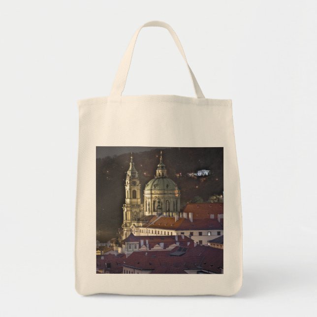 St.Nicholas Church Prague Night Tote Bag (Front)