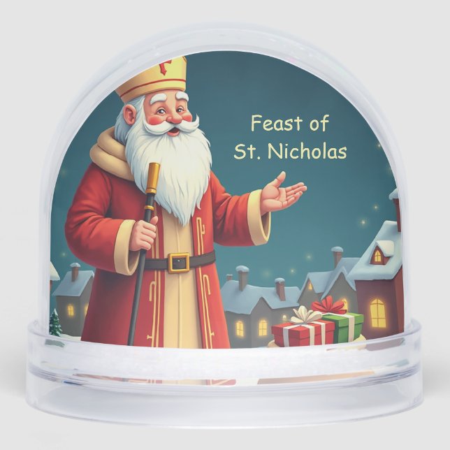 St. Nicholas Day Smiles and Warm Wishes Snowglobe (Front)