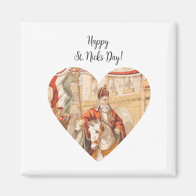 St. Nicholas Heart Sinterklaas St. Nick's Day Magnet (Front)