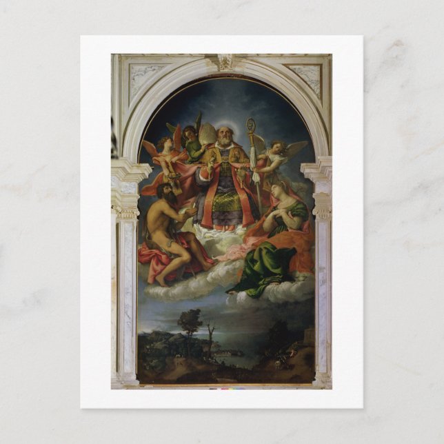 St. Nicholas in Glory with Saints Postcard (Front)