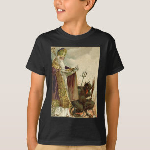 St Nicholas Krampus Pitchfork Priest T-Shirt
