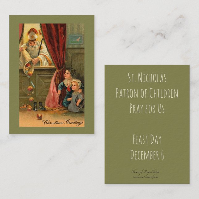 St. Nicholas of Myra Bishop Holy Cards (Front/Back)