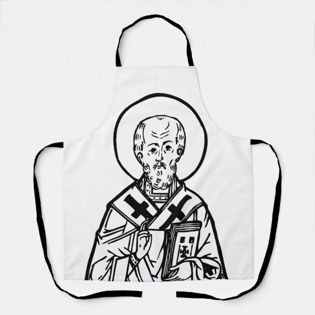 St. Nicholas of Myra Byzantine Orthodox Icon Apron (Front)