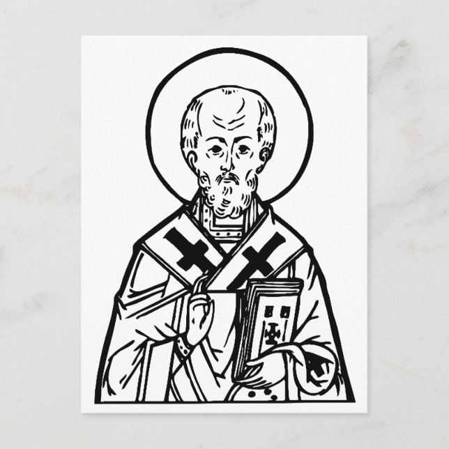 St. Nicholas of Myra Byzantine Orthodox Icon  Postcard (Front)