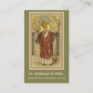 ST. NICHOLAS OF MYRA PRAYER BUSINESS CARD