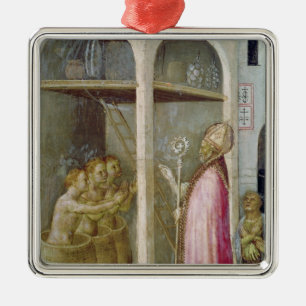 St. Nicholas Resuscitates the Three Children Metal Tree Decoration