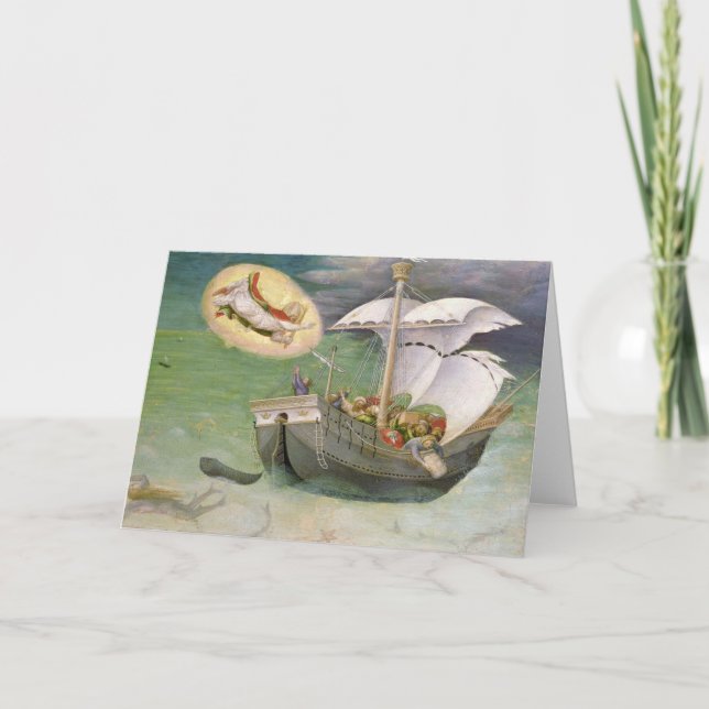 St. Nicholas Saves a Ship from Wreckage Holiday Card (Front)