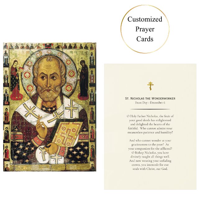 St. Nicholas the Wonderworker Orthodox Prayer Card (Creator Uploaded)