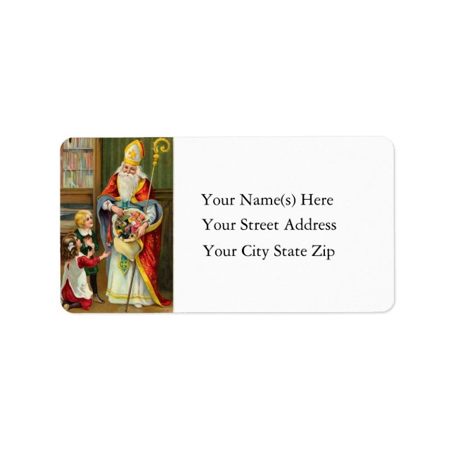 St. Nicholas Vintage Address Label (Front)