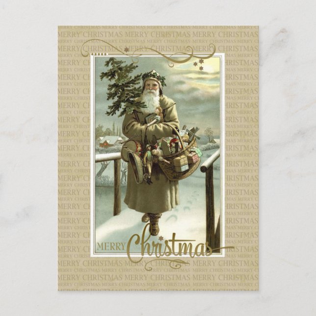 St Nick Christmas Vintage Reproduction Postcard (Front)