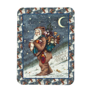 ST. NICK IN TEDDY BEAR SUIT, CHRISTMAS TEDDIES MAGNET