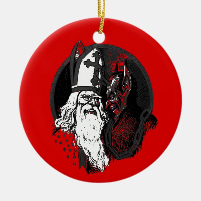 st nick krampus ceramic tree decoration (Front)