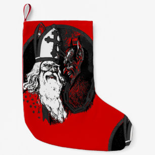 st nick krampus small christmas stocking