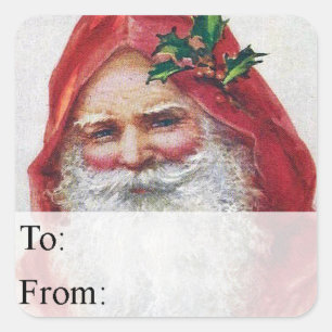 St Nick Portrait Vintage Christmas Gift Tag