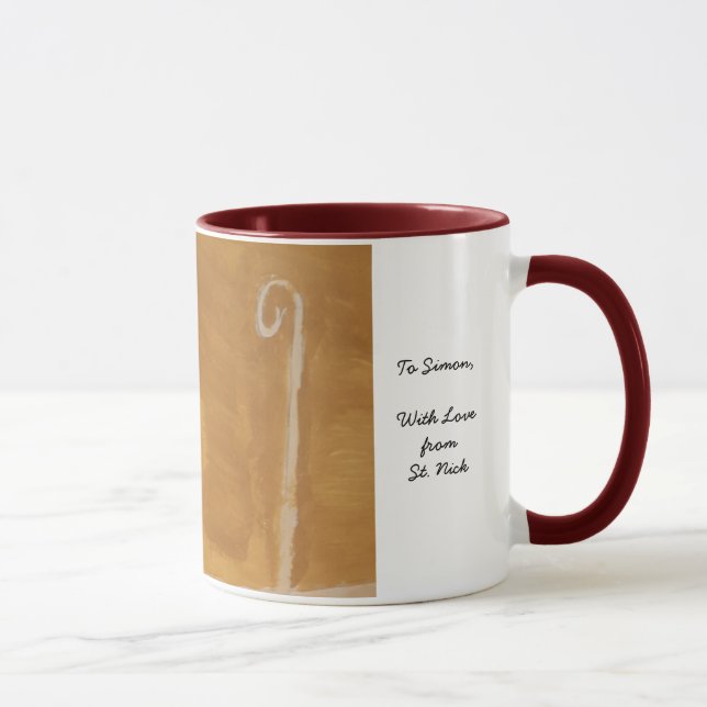 St. Nick St. Nicholas Sinterklaas Watercolor Mitre Mug (Right)