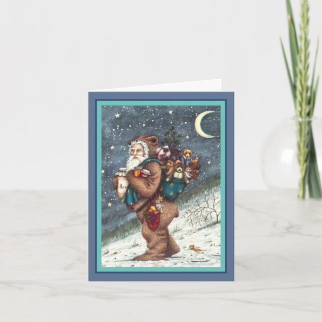 ST. NICK TEDDY BEAR SUIT, CHRISTMAS TEDDIES Blank Card (Front)