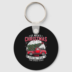 St.nicks Christmas Farm Freree Pine Spruce Cedar T Key Ring