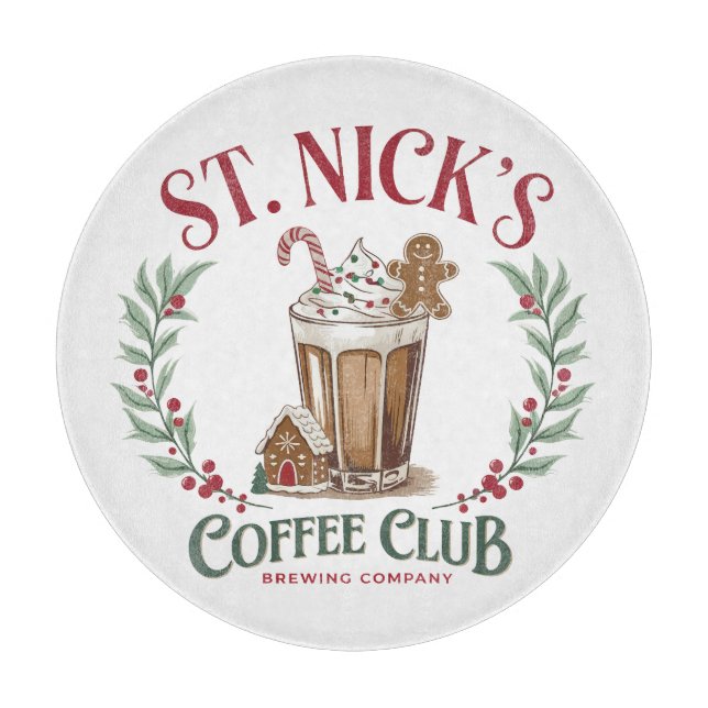 St Nicks Coffee Club Cutting Board (Front)
