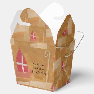 St. Nick's Day Dutch Sinterklaas Watercolor Mitre Favour Box