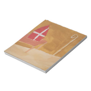 St. Nick's Day Dutch Sinterklaas  Watercolor Mitre Notepad