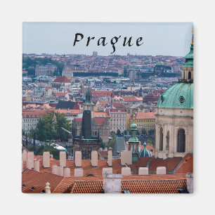 St. Nicolas church and roofs of Prague Magnet