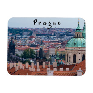 St. Nicolas church and roofs of Prague Magnet